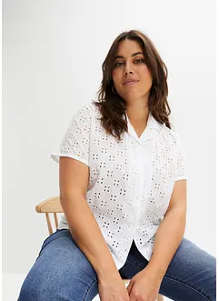 Moderne bluse med hullbroderi, bonprix