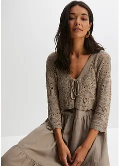 Bolero med hullmønster og 3/4-lang arm, bonprix