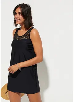 Lang tankini i hurtigtørkende materiale med blonder (2-delt sett), bonprix