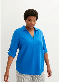 Bluse med 3/4-lang arm og lin, bonprix