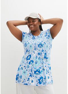 Trikot-tunika med smock over bysten, kort arm, bpc bonprix collection