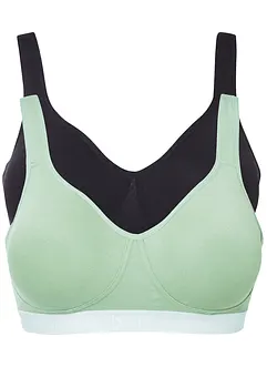 BH uten bøyle, med økologisk bomull (2-pack), bonprix