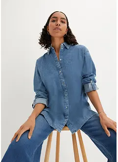 Oversized stretch-jeansbluse, bonprix