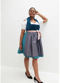 Dirndl med fløyel i midi-lengde (2-delt sett), bonprix