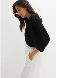 Bolero i heklet look, kortere ermer, bonprix