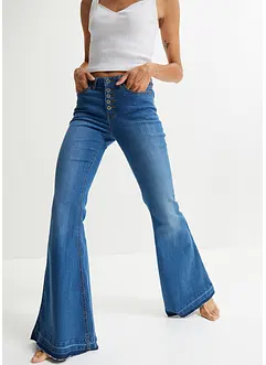Jeans med sleng og åpne kanter nederst, bonprix