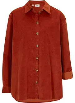 Cord-bluse med splitt i siden, bonprix