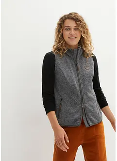 Fleece-vest  med kanter i kontrastfarge, bonprix