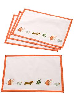 Dekkeservietter i økologisk bomull med print (4-pack), bpc living bonprix collection