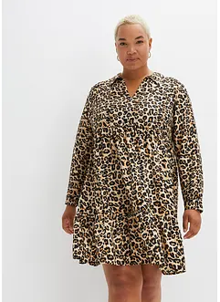 Kjole med animal-print, bonprix