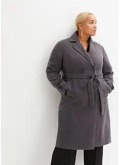 Vinter-trenchcoat med ull-look, bonprix