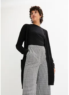 Lang bouclé-strikkejakke, bonprix