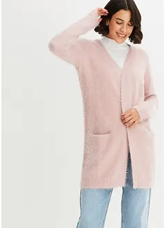 Lang strikkejakke med fluffy look, bonprix