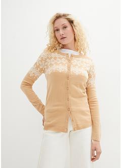 Strikket jakke med koftemønster, bpc bonprix collection