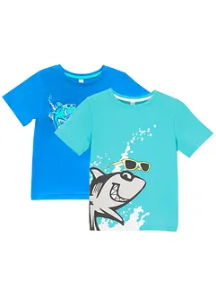 T-shirt til gutt, økologisk bomull (2-pack), bonprix