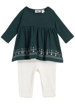Langermet kjole + leggings av økologisk bomull til baby (2-delt sett), bpc bonprix collection