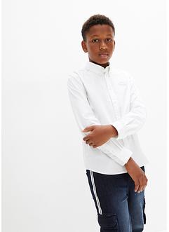 Langermet skjorte med broderi til barn, Slim Fit, bpc bonprix collection