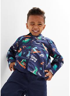Langermet skjorte med dino-print til barn, Slim Fit, bpc bonprix collection