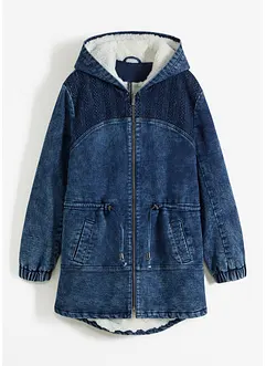 Jeans-parkas med teddypels, bonprix