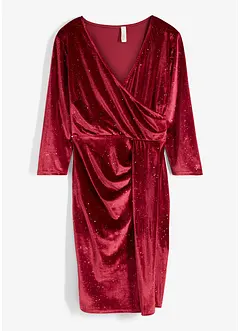 Minikjole i myk fløyel med glitter, bonprix