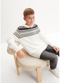 Strikket genser med hette til barn, bpc bonprix collection