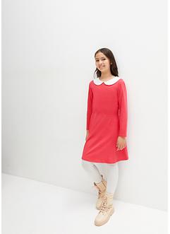 Langermet jerseykjole med krage til barn, bpc bonprix collection