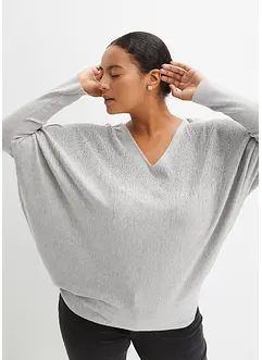 Finstrikket genser med strass, bonprix