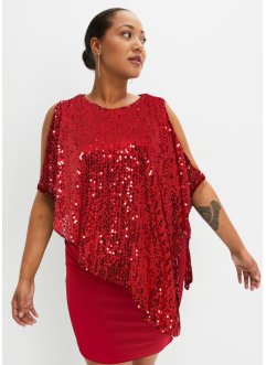 Cold-shoulder-kjole med paljetter, BODYFLIRT boutique