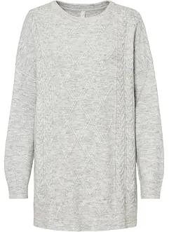 Oversized genser med flettemønster, bonprix
