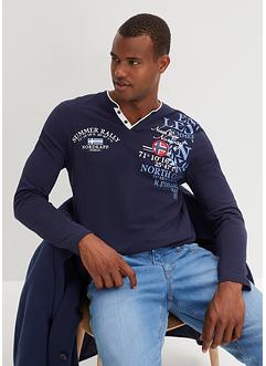 Langermet Henleyshirt med print, bpc selection
