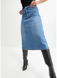 Stretch-jeansskjørt, High Waist, bonprix