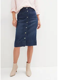 Jeansskjørt med dekorknapper, bonprix