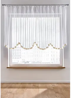 Gardin med buer, satengbånd og resirkulert polyester, bonprix