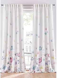 Mikrofiber-gardin med sommerfugl-print (1-pack), bonprix