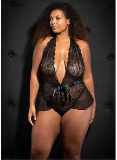 Body med fransk åpning av blonde, bonprix