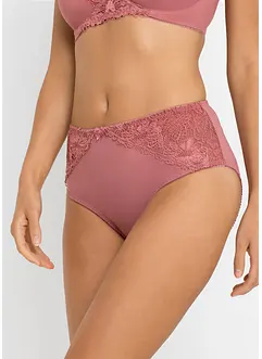 Høy truse med blonder (2-pack), bonprix