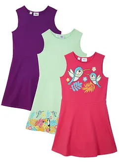 Jerseykjole i økologisk bomull (3-pack), bonprix