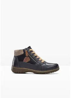 Boots med snøring og behagelig vidde, av skinn, bonprix