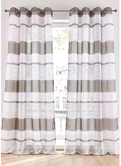 Gardin med stripe-print og resirkulert polyester (1-pack), bonprix