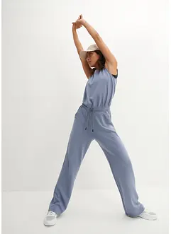 Ultrasoft trenings-jumpsuit av scuba, vide ben, hurtigtørkende, bonprix