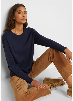 Strikket genser med rund hals, bonprix