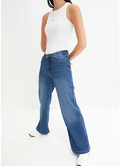 Wide Leg-jeans High Waist, økologisk bomull, bonprix