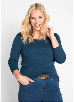 Langermet topp i 100% økologisk bomull, bonprix