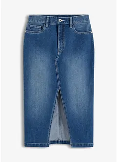 Jeansskjørt med splitt, bonprix