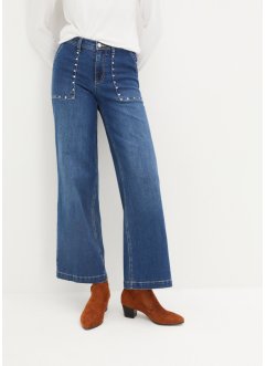 Wide Leg-jeans Mid Waist, med nagler, John Baner JEANSWEAR