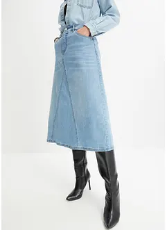 Denimskjørt med stretch, High Waist, bonprix