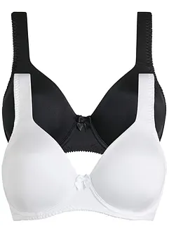 T-skjorte-BH med spiler og glanseffekt (2-pack), bonprix