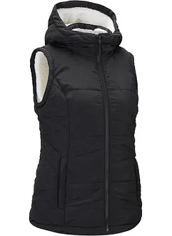 Vattert vest med teddyfôr, bonprix
