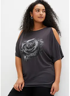 Cold shoulder-topp i viskose, bonprix
