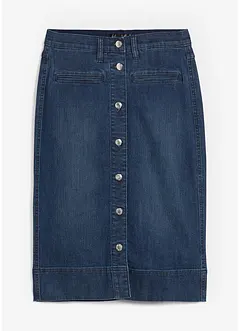 Jeansskjørt med dekorknapper, bonprix